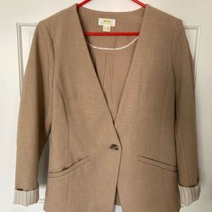 Maeve by Anthropologie Collarless Blazer - Carmel - Size 4 US